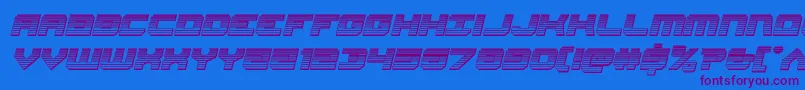 Gearheadchromeital Font – Purple Fonts on Blue Background