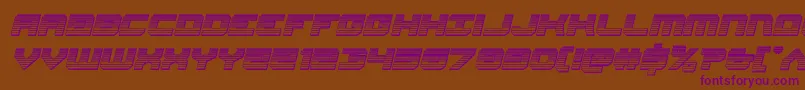 Gearheadchromeital-Schriftart – Violette Schriften auf braunem Hintergrund