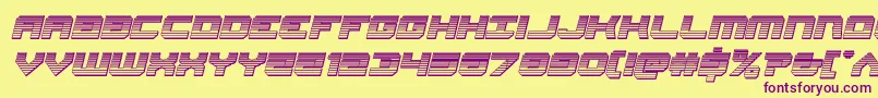 Gearheadchromeital Font – Purple Fonts on Yellow Background