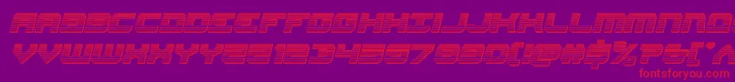 Gearheadchromeital-fontti – punaiset fontit violetilla taustalla