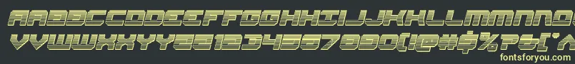 フォントGearheadchromeital – 黒い背景に黄色の文字