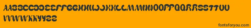 WealthAndFamous-Schriftart – Schwarze Schriften auf orangefarbenem Hintergrund