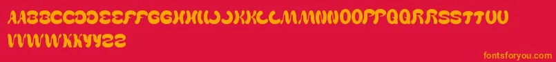 WealthAndFamous Font – Orange Fonts on Red Background