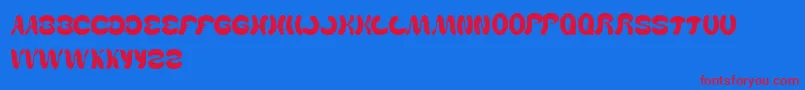 フォントWealthAndFamous – 赤い文字の青い背景