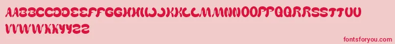WealthAndFamous-Schriftart – Rote Schriften auf rosa Hintergrund