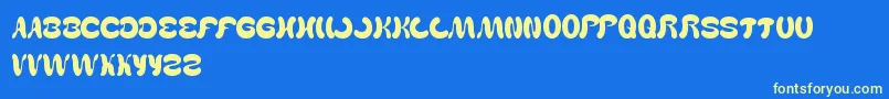 WealthAndFamous Font – Yellow Fonts on Blue Background