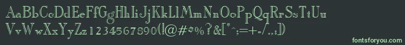 フォントArbiteropenfaceRegularDb – 黒い背景に緑の文字