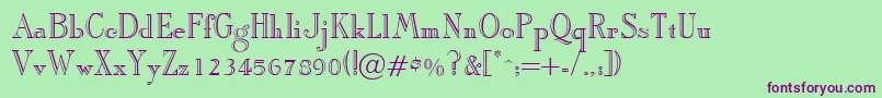 ArbiteropenfaceRegularDb Font – Purple Fonts on Green Background