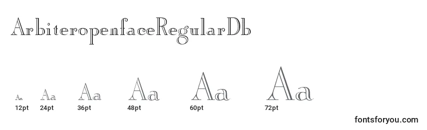 Размеры шрифта ArbiteropenfaceRegularDb
