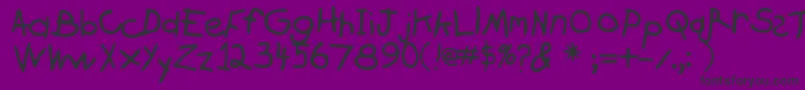 フォントCrayon – 紫の背景に黒い文字