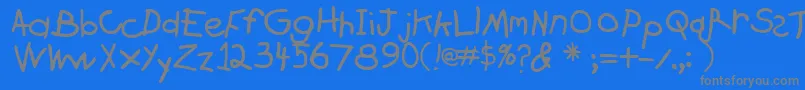Crayon Font – Gray Fonts on Blue Background