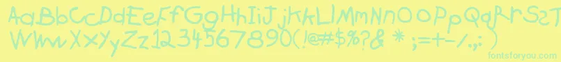 Więcej informacji o czcionce Crayon Czcionka Crayon – zielone czcionki na żółtym tle