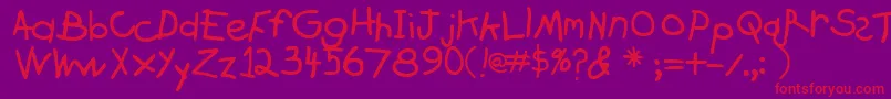 Crayon Font – Red Fonts on Purple Background