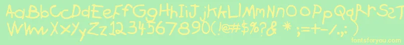 fuente Crayon – Fuentes Amarillas Sobre Fondo Verde