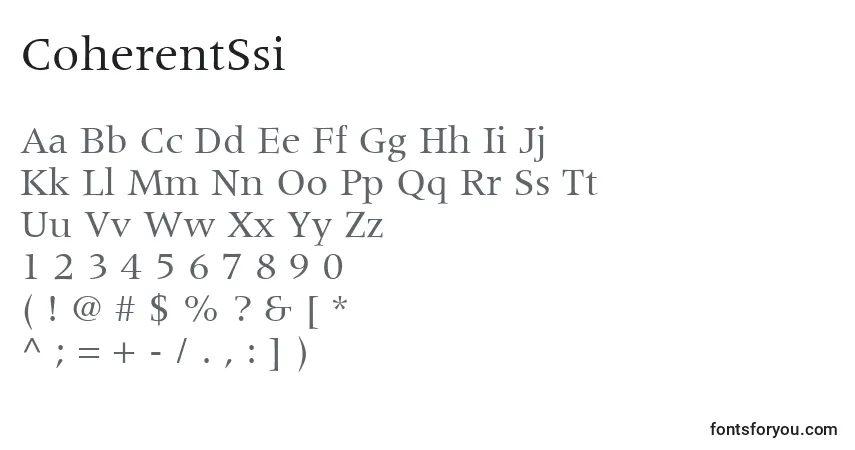 Czcionka CoherentSsi – alfabet, cyfry, specjalne znaki