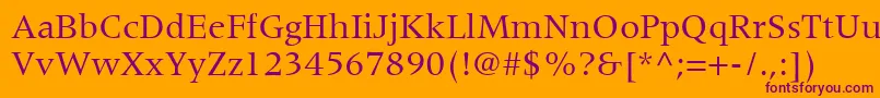 CoherentSsi-Schriftart – Violette Schriften auf orangefarbenem Hintergrund