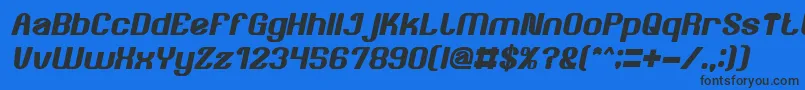 Шрифт AgeOfAwakeningBoldItalic – чёрные шрифты на синем фоне