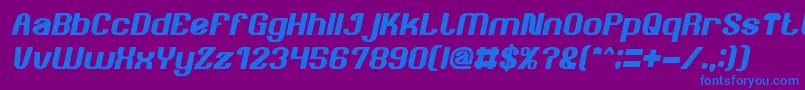 Шрифт AgeOfAwakeningBoldItalic – синие шрифты на фиолетовом фоне