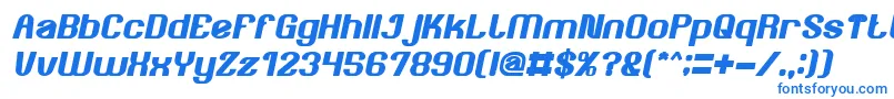 フォントAgeOfAwakeningBoldItalic – 白い背景に青い文字