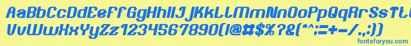 AgeOfAwakeningBoldItalic Font – Blue Fonts on Yellow Background