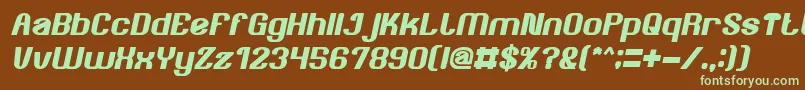 Шрифт AgeOfAwakeningBoldItalic – зелёные шрифты на коричневом фоне
