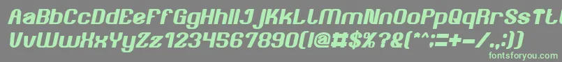 AgeOfAwakeningBoldItalic-fontti – vihreät fontit harmaalla taustalla