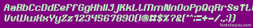 AgeOfAwakeningBoldItalic Font – Green Fonts on Purple Background