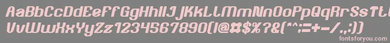 AgeOfAwakeningBoldItalic-fontti – vaaleanpunaiset fontit harmaalla taustalla