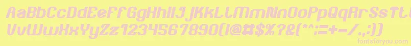 Шрифт AgeOfAwakeningBoldItalic – розовые шрифты на жёлтом фоне