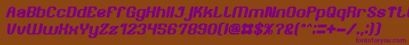 AgeOfAwakeningBoldItalic-fontti – violetit fontit ruskealla taustalla