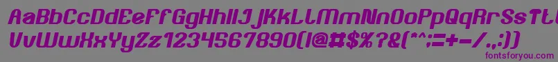 フォントAgeOfAwakeningBoldItalic – 紫色のフォント、灰色の背景