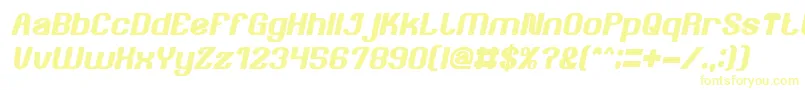 Fonte AgeOfAwakeningBoldItalic – fontes amarelas em um fundo branco