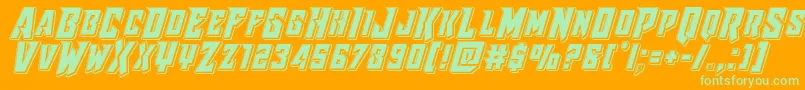 Raidercrusaderpunch Font – Green Fonts on Orange Background