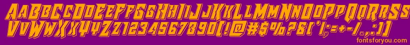 Raidercrusaderpunch Font – Orange Fonts on Purple Background