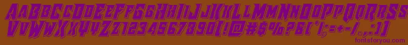 Raidercrusaderpunch Font – Purple Fonts on Brown Background