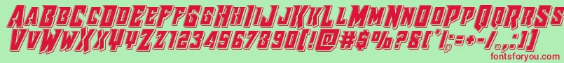 Raidercrusaderpunch Font – Red Fonts on Green Background