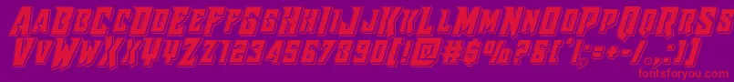 Raidercrusaderpunch Font – Red Fonts on Purple Background