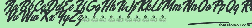 Fonte WannabeesPersonalUse – fontes pretas em um fundo verde
