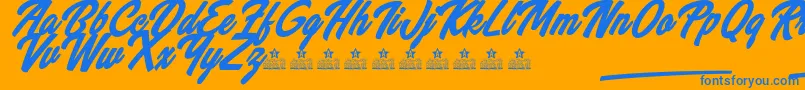 More about WannabeesPersonalUse Font WannabeesPersonalUse Font – Blue Fonts on Orange Background