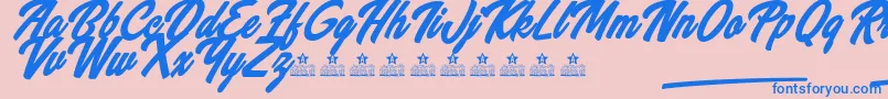 WannabeesPersonalUse Font – Blue Fonts on Pink Background