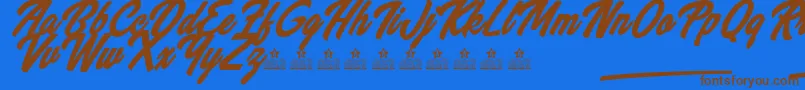 WannabeesPersonalUse Font – Brown Fonts on Blue Background