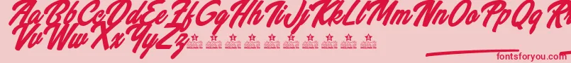 WannabeesPersonalUse Font – Red Fonts on Pink Background