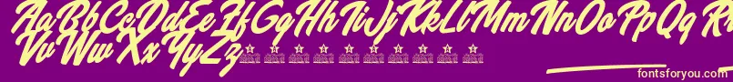 WannabeesPersonalUse Font – Yellow Fonts on Purple Background