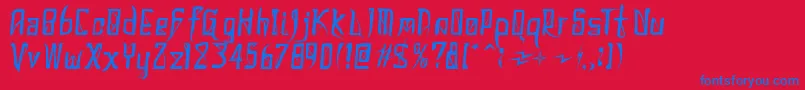 DonaldoRegrecka Font – Blue Fonts on Red Background