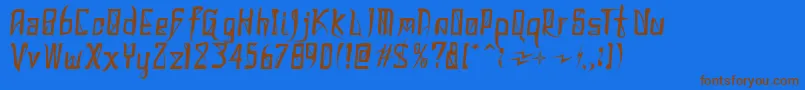 DonaldoRegrecka Font – Brown Fonts on Blue Background