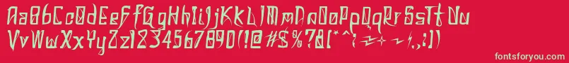 DonaldoRegrecka Font – Green Fonts on Red Background