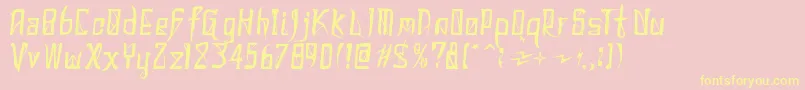 DonaldoRegrecka Font – Yellow Fonts on Pink Background