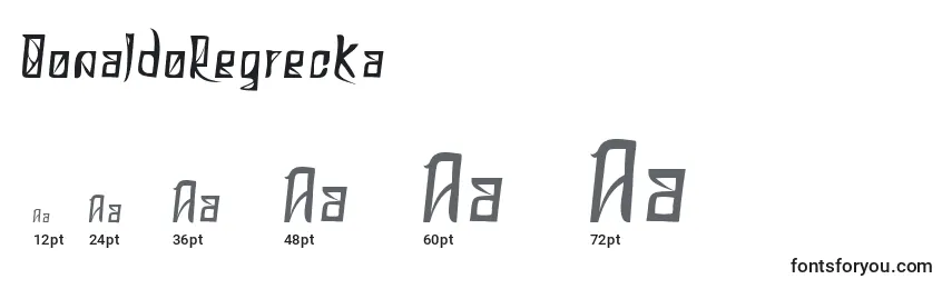 Größen der Schriftart DonaldoRegrecka (46634)