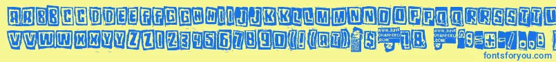 Pozotwo Font – Blue Fonts on Yellow Background