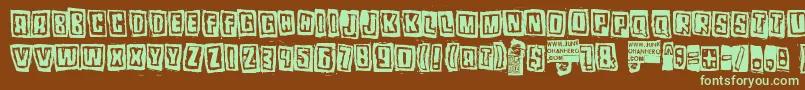 Pozotwo-Schriftart – Grüne Schriften auf braunem Hintergrund